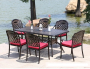 Обеденная группа из литого алюминия стол Вулкан + 6 кресел