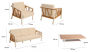 Комплект деревянной мебели Ubin капучино