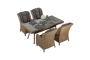 Обеденная группа BARCELONA М (Барселона) бежево-коричневая на 4 персоны из искусственного ротанга